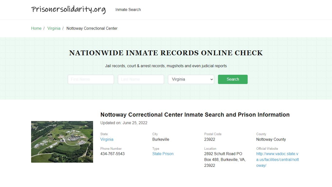 Nottoway Correctional Center Inmate Search and Prison Information