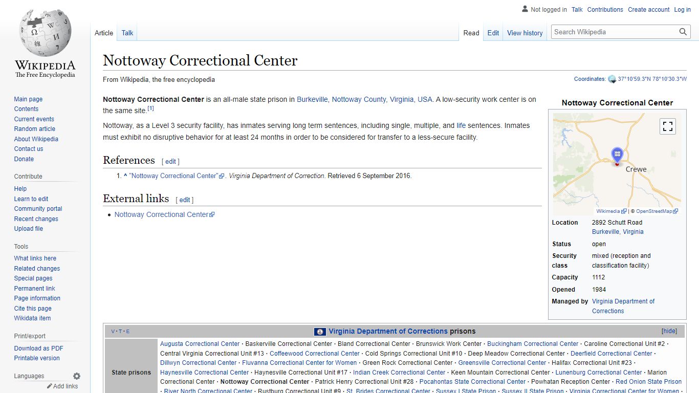 Nottoway Correctional Center - Wikipedia