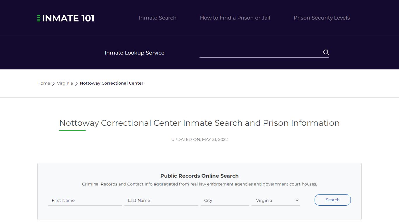 Nottoway Correctional Center Inmate Search and Prison Information